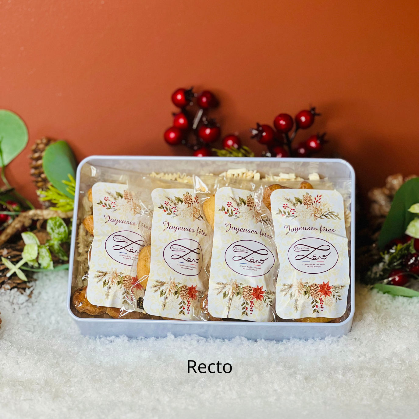 Boîte à biscuits métallique "Délices de noël"
