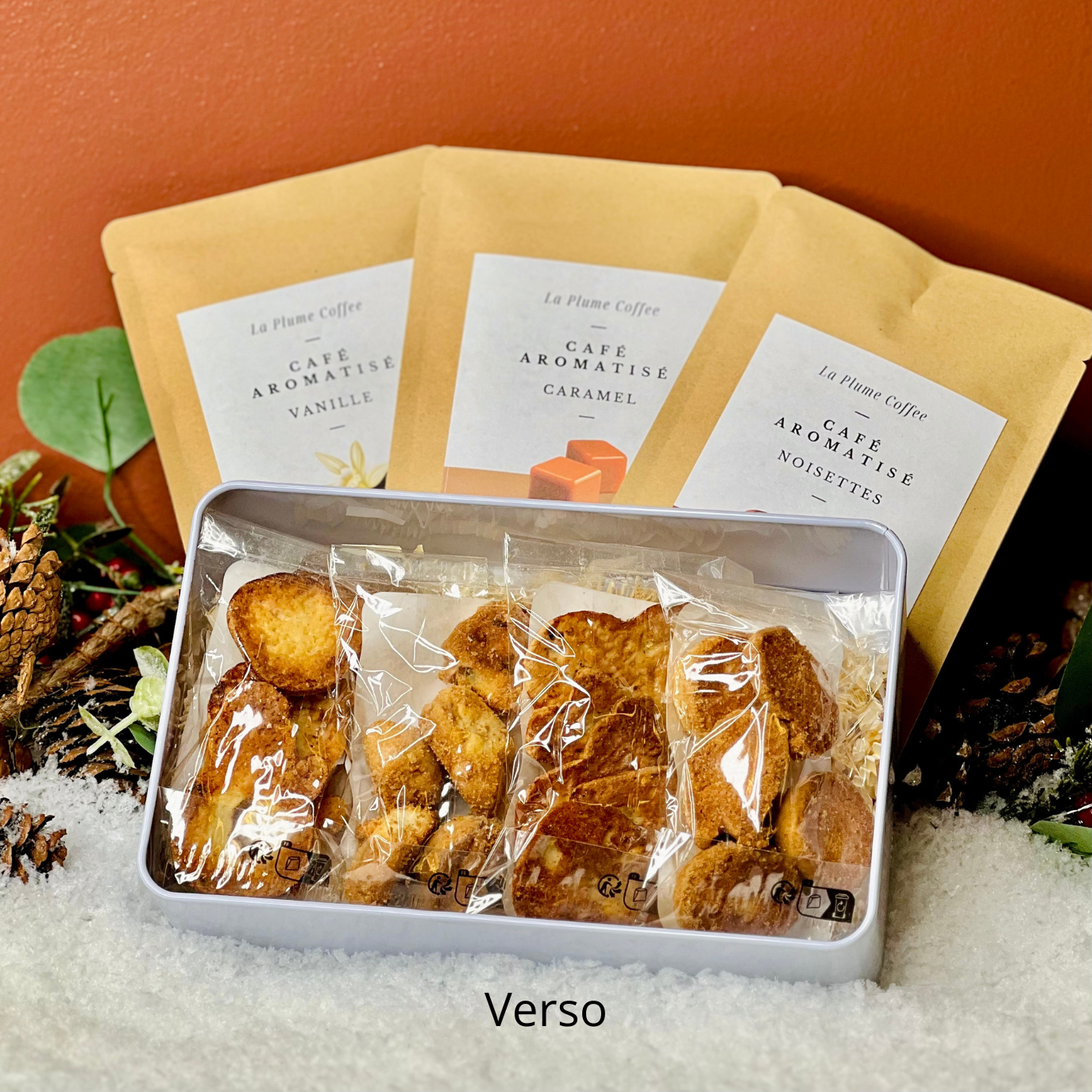 Boîte à biscuits métallique "Délices de noël"