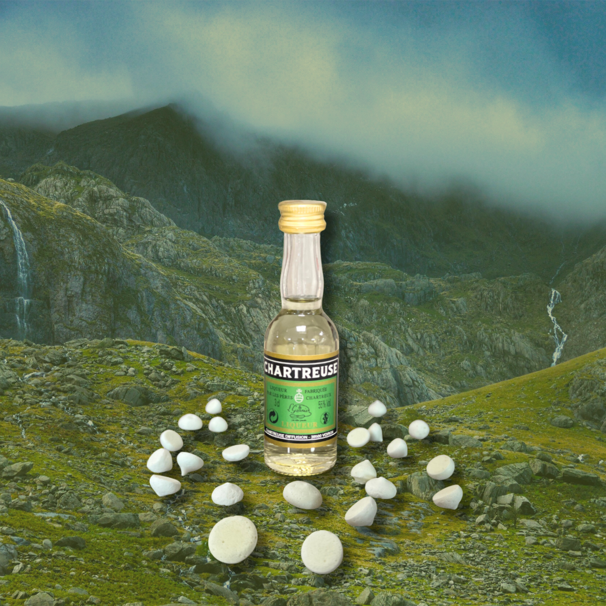 Meringue gouttes Chartreuse