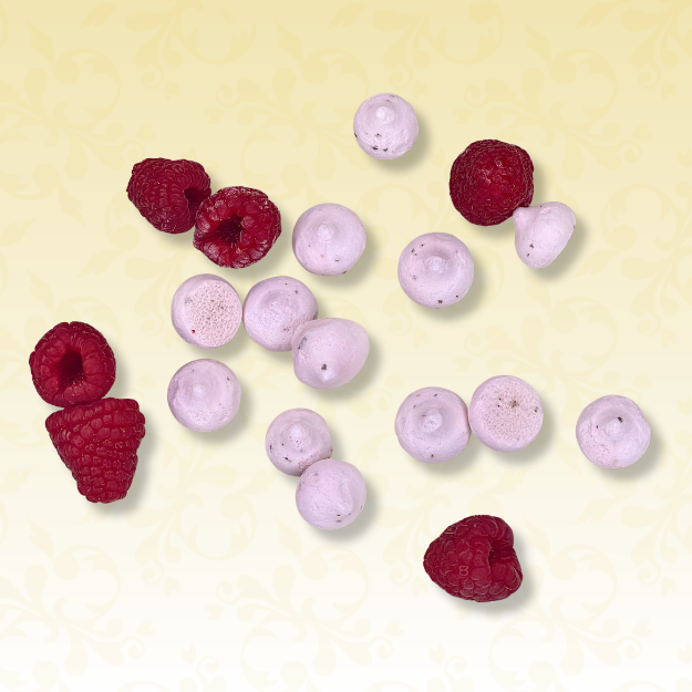 Meringues gouttes framboise