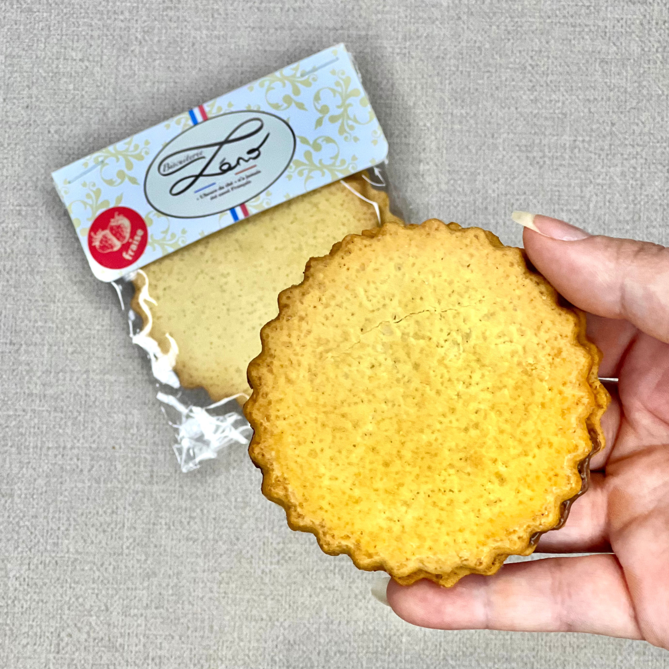 Biscuit fourré fraise